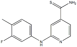 2-[(3-fluoro-4-methylphenyl)amino]pyridine-4-carbothioamide Struktur