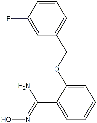 2-[(3-fluorobenzyl)oxy]-N'-hydroxybenzenecarboximidamide Struktur