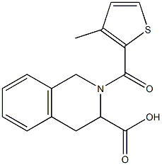 2-[(3-methylthiophen-2-yl)carbonyl]-1,2,3,4-tetrahydroisoquinoline-3-carboxylic acid Struktur