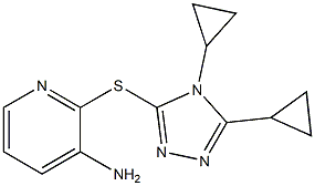 2-[(4,5-dicyclopropyl-4H-1,2,4-triazol-3-yl)sulfanyl]pyridin-3-amine Struktur