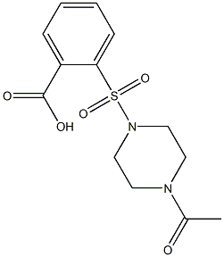 2-[(4-acetylpiperazine-1-)sulfonyl]benzoic acid Struktur