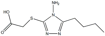 2-[(4-amino-5-butyl-4H-1,2,4-triazol-3-yl)sulfanyl]acetic acid Struktur