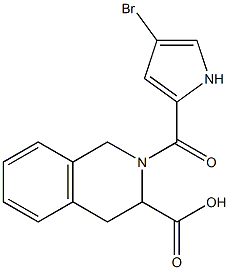 2-[(4-bromo-1H-pyrrol-2-yl)carbonyl]-1,2,3,4-tetrahydroisoquinoline-3-carboxylic acid Struktur