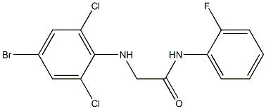 2-[(4-bromo-2,6-dichlorophenyl)amino]-N-(2-fluorophenyl)acetamide Struktur