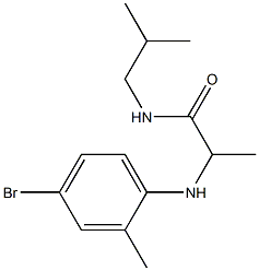 2-[(4-bromo-2-methylphenyl)amino]-N-(2-methylpropyl)propanamide Struktur