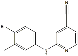 2-[(4-bromo-3-methylphenyl)amino]isonicotinonitrile Struktur