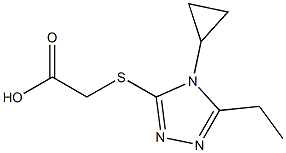 2-[(4-cyclopropyl-5-ethyl-4H-1,2,4-triazol-3-yl)sulfanyl]acetic acid Struktur