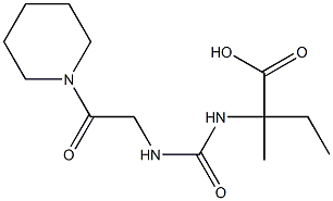 2-methyl-2-({[2-oxo-2-(piperidin-1-yl)ethyl]carbamoyl}amino)butanoic acid Struktur