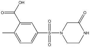 2-methyl-5-[(3-oxopiperazine-1-)sulfonyl]benzoic acid Struktur