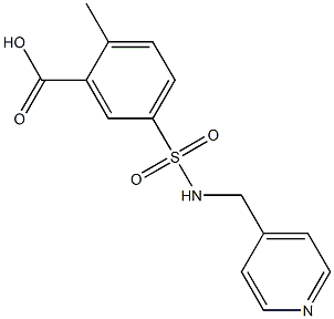 2-methyl-5-[(pyridin-4-ylmethyl)sulfamoyl]benzoic acid Struktur