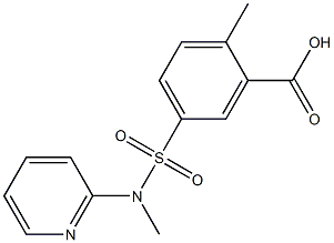 2-methyl-5-[methyl(pyridin-2-yl)sulfamoyl]benzoic acid Struktur