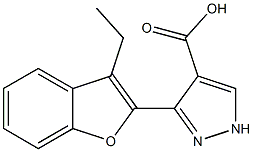 3-(3-ethyl-1-benzofuran-2-yl)-1H-pyrazole-4-carboxylic acid Struktur