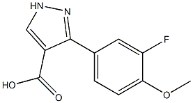 3-(3-fluoro-4-methoxyphenyl)-1H-pyrazole-4-carboxylic acid Struktur