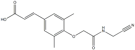 3-(4-{[(cyanomethyl)carbamoyl]methoxy}-3,5-dimethylphenyl)prop-2-enoic acid Struktur