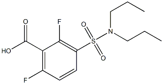 3-(dipropylsulfamoyl)-2,6-difluorobenzoic acid Struktur