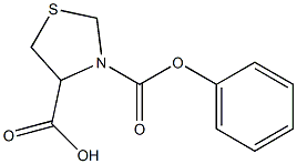 3-(phenoxycarbonyl)-1,3-thiazolidine-4-carboxylic acid Struktur