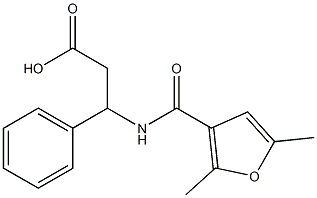 3-[(2,5-dimethyl-3-furoyl)amino]-3-phenylpropanoic acid Struktur