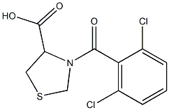 3-[(2,6-dichlorophenyl)carbonyl]-1,3-thiazolidine-4-carboxylic acid Struktur