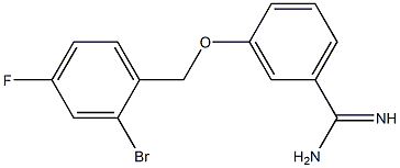 3-[(2-bromo-4-fluorobenzyl)oxy]benzenecarboximidamide Struktur