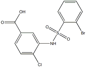 3-[(2-bromobenzene)sulfonamido]-4-chlorobenzoic acid Struktur