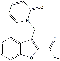 3-[(2-oxo-1,2-dihydropyridin-1-yl)methyl]-1-benzofuran-2-carboxylic acid Struktur