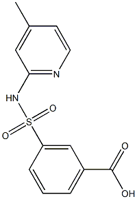 3-[(4-methylpyridin-2-yl)sulfamoyl]benzoic acid Struktur