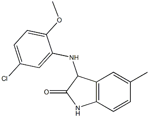 3-[(5-chloro-2-methoxyphenyl)amino]-5-methyl-2,3-dihydro-1H-indol-2-one Struktur