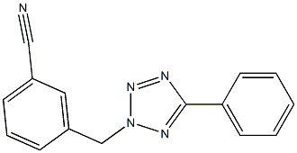 3-[(5-phenyl-2H-1,2,3,4-tetrazol-2-yl)methyl]benzonitrile Struktur