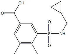 3-[(cyclopropylmethyl)sulfamoyl]-4,5-dimethylbenzoic acid Struktur