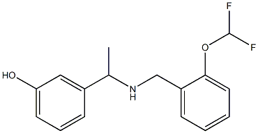 3-[1-({[2-(difluoromethoxy)phenyl]methyl}amino)ethyl]phenol Struktur