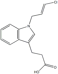 3-[1-(3-chloroprop-2-en-1-yl)-1H-indol-3-yl]propanoic acid Struktur