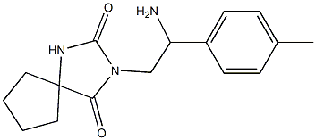 3-[2-amino-2-(4-methylphenyl)ethyl]-1,3-diazaspiro[4.4]nonane-2,4-dione Struktur