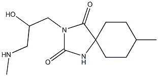 3-[2-hydroxy-3-(methylamino)propyl]-8-methyl-1,3-diazaspiro[4.5]decane-2,4-dione Struktur