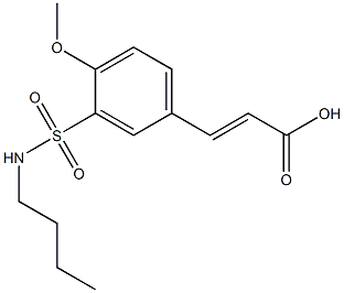 3-[3-(butylsulfamoyl)-4-methoxyphenyl]prop-2-enoic acid Struktur