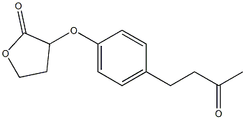 3-[4-(3-oxobutyl)phenoxy]oxolan-2-one Struktur