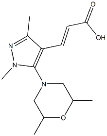 3-[5-(2,6-dimethylmorpholin-4-yl)-1,3-dimethyl-1H-pyrazol-4-yl]prop-2-enoic acid Struktur