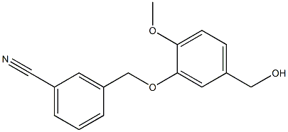 3-[5-(hydroxymethyl)-2-methoxyphenoxymethyl]benzonitrile Struktur