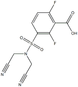 3-[bis(cyanomethyl)sulfamoyl]-2,6-difluorobenzoic acid Struktur