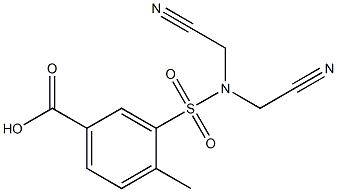 3-[bis(cyanomethyl)sulfamoyl]-4-methylbenzoic acid Struktur