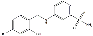 3-{[(2,4-dihydroxyphenyl)methyl]amino}benzene-1-sulfonamide Struktur