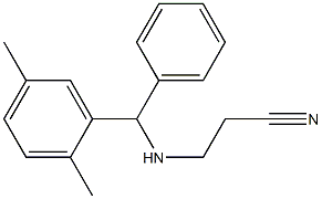 3-{[(2,5-dimethylphenyl)(phenyl)methyl]amino}propanenitrile Struktur