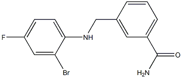 3-{[(2-bromo-4-fluorophenyl)amino]methyl}benzamide Struktur