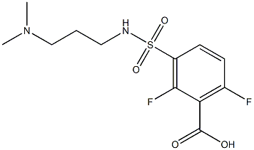 3-{[3-(dimethylamino)propyl]sulfamoyl}-2,6-difluorobenzoic acid Struktur