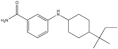 3-{[4-(2-methylbutan-2-yl)cyclohexyl]amino}benzamide Struktur