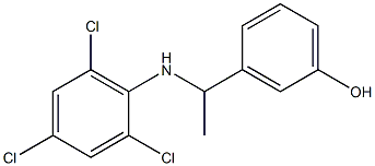 3-{1-[(2,4,6-trichlorophenyl)amino]ethyl}phenol Struktur