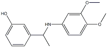 3-{1-[(3,4-dimethoxyphenyl)amino]ethyl}phenol Struktur