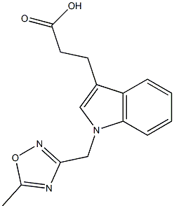 3-{1-[(5-methyl-1,2,4-oxadiazol-3-yl)methyl]-1H-indol-3-yl}propanoic acid Struktur