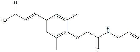 3-{3,5-dimethyl-4-[(prop-2-en-1-ylcarbamoyl)methoxy]phenyl}prop-2-enoic acid Struktur