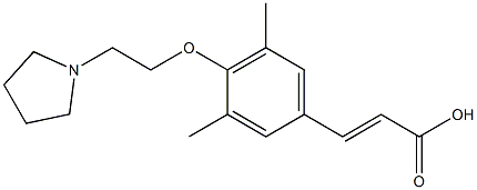 3-{3,5-dimethyl-4-[2-(pyrrolidin-1-yl)ethoxy]phenyl}prop-2-enoic acid Struktur