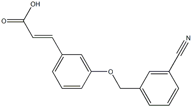 3-{3-[(3-cyanophenyl)methoxy]phenyl}prop-2-enoic acid Struktur